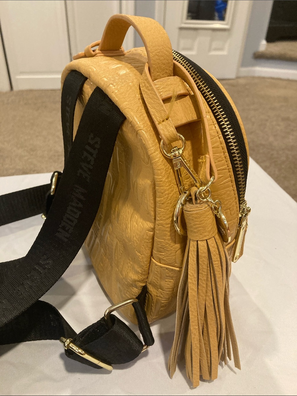 Steve Madden Yellow Embossed Mini Backpack - Picture 3 of 7